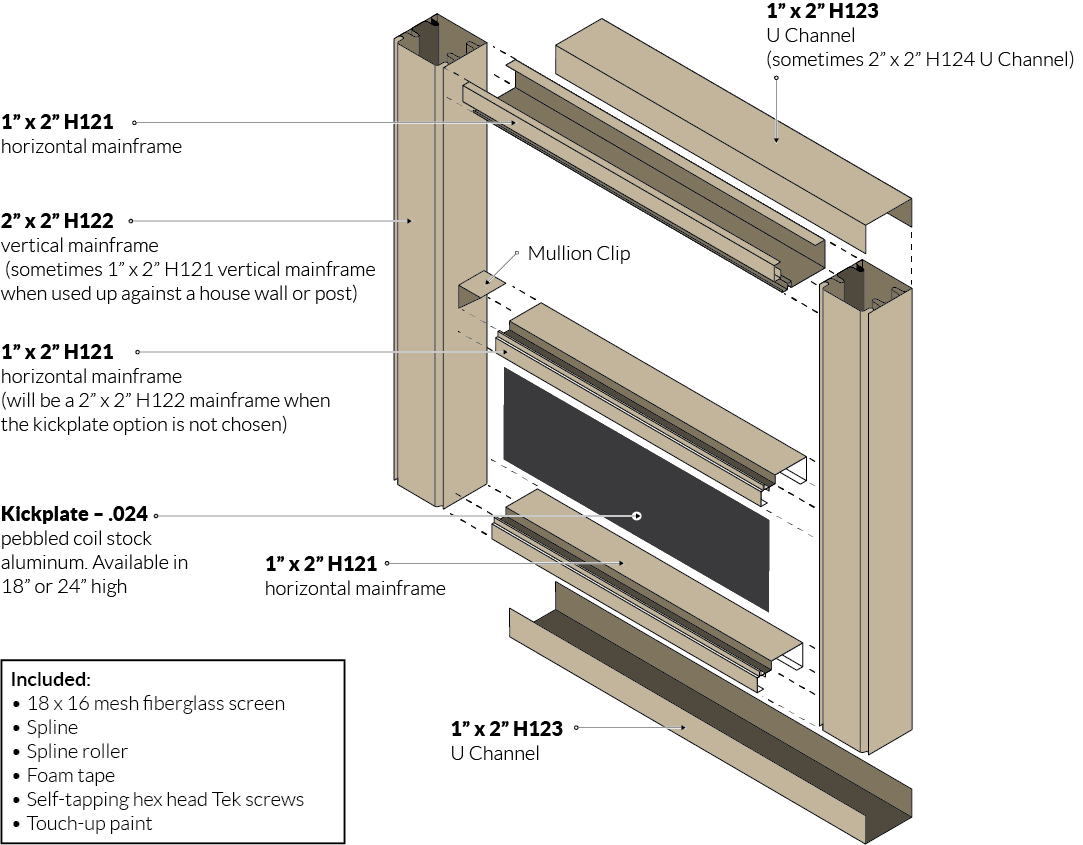 2x2 Aluminum Screen Frame